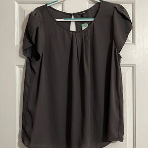 Bastille Tulip Sleeve dark grey blouse